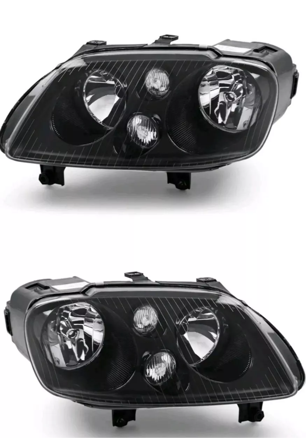 VW CADDY MK3 BLACK HEADLIGHTS QUAD | 4 POD | 2004-2010 2K LIGHTS