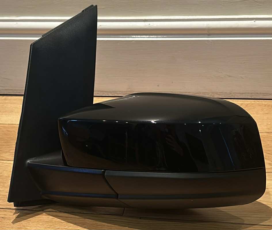 VW CADDY LIFE MANUAL WING MIRRORS UPGRADE Painted in Deep Black Pearl LC9X