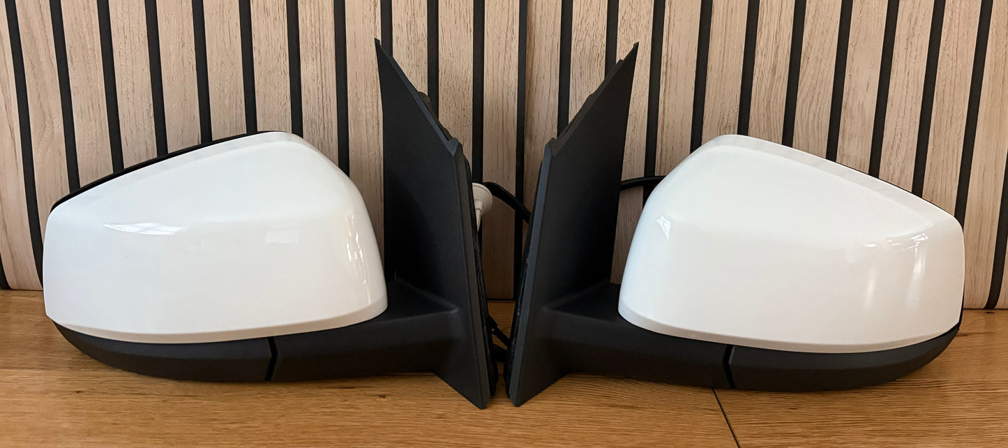 Caddy MK5 Wing Door Mirrors | 2021 >| Pair | Electric | Heated | Candy White Caps LB9A
