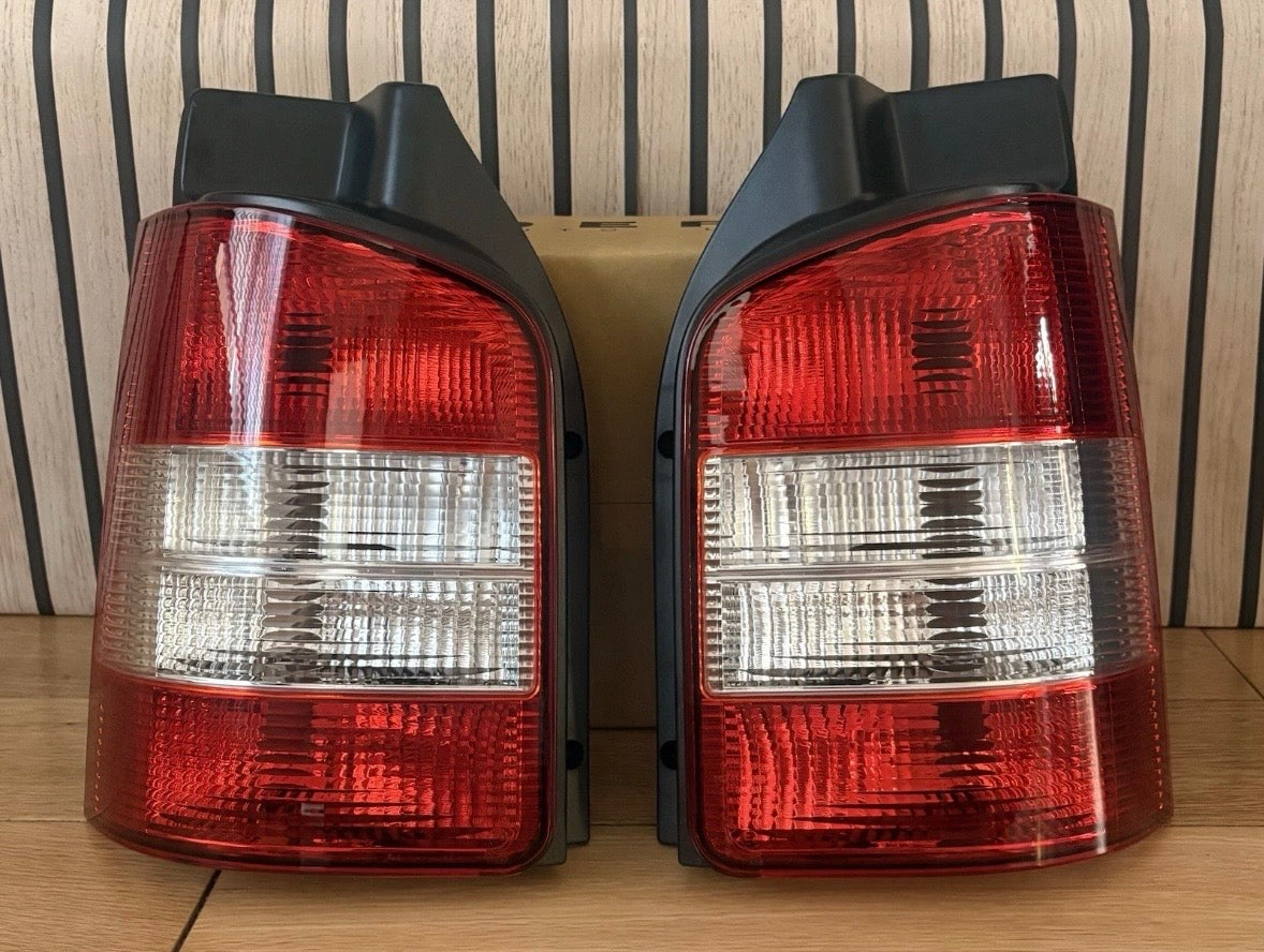 VW T5 2010-2015 | Rear Light Lamp Lens | Clear Indicator | Pair | Twin Door