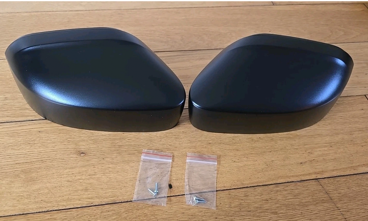 VW CADDY LIFE WING DOOR MIRROR CAP COVERS |PAIR|  BLACK TEXTURED