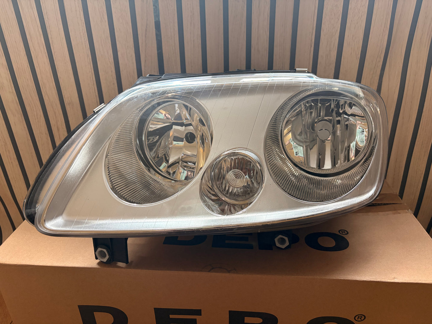 VW CADDY MK3 CHROME HEADLIGHTS QUAD | 3POD | 2004-2010 2K LIGHTS