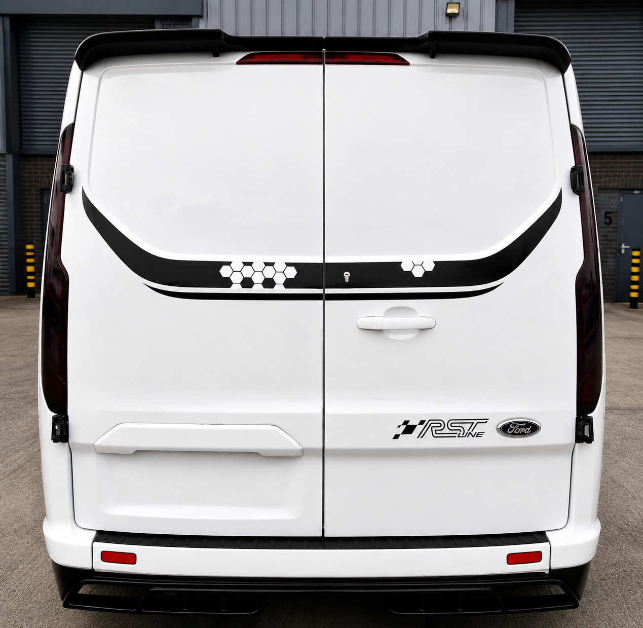 DARK Tinted Smoked Ford Transit Custom Van 2012-2024 Rear Tail Lights 1 PAIR
