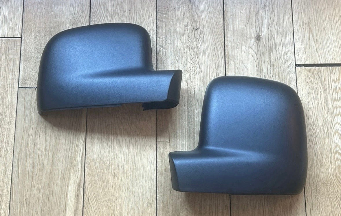 VW Caddy MK3 MK4 | 2004-2020 |Door Wing Mirror Cover Cap Case | Black | Pair