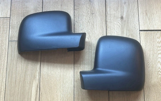 VW Caddy MK3 MK4 | 2004-2020 |Door Wing Mirror Cover Cap Case | Black | Pair