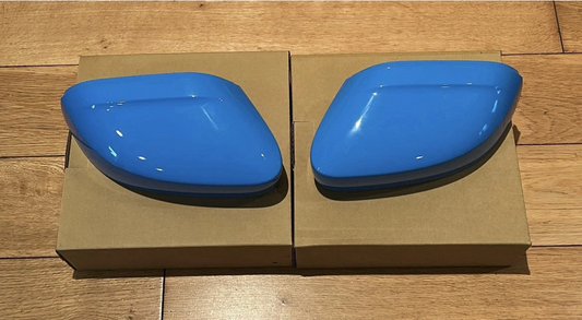 VW CADDY LIFE MIRROR COVERS CAPS |BRITISH GAS BLUE