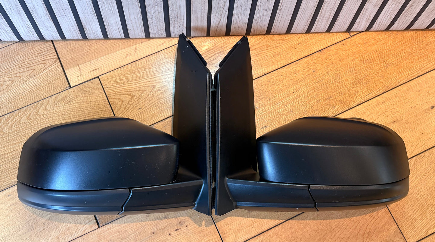 VW Caddy Mk3 Mk4 Life Wing Door Mirrors Upgrade | 2002 - 2020 | Pair | MANUAL | MATT BLACK Caps