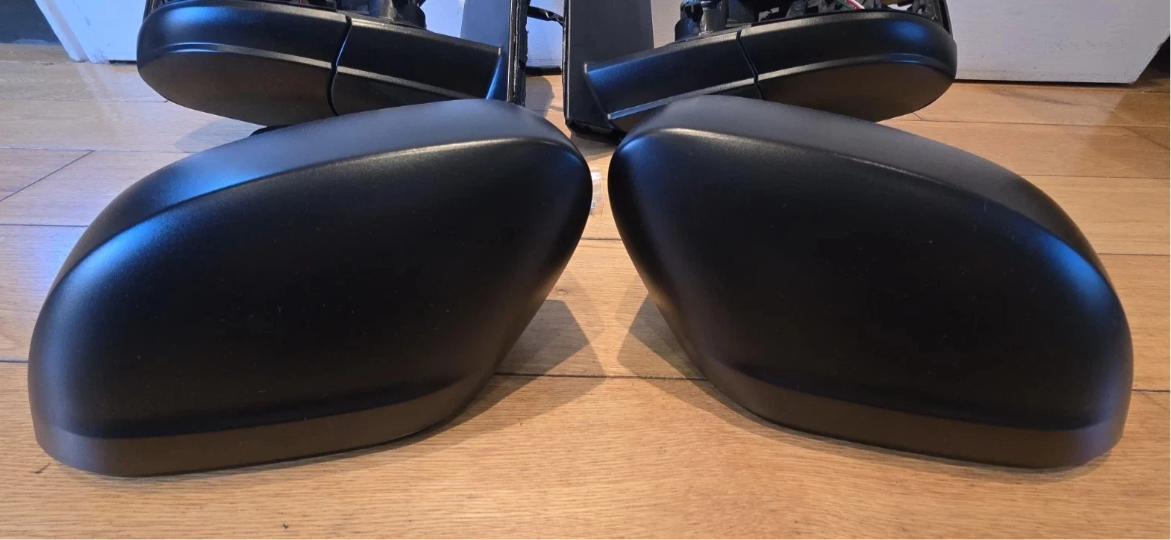 VW Caddy Life Wing Door Mirrors Upgrade | 2004- 2020| Pair | Electric | Heated | BLACK CAPS