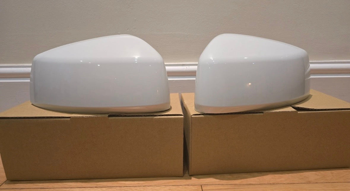 VW CADDY MK5 WING DOOR MIRROR CAP COVERS|2020-2025 | CANDY WHITE |LB9A
