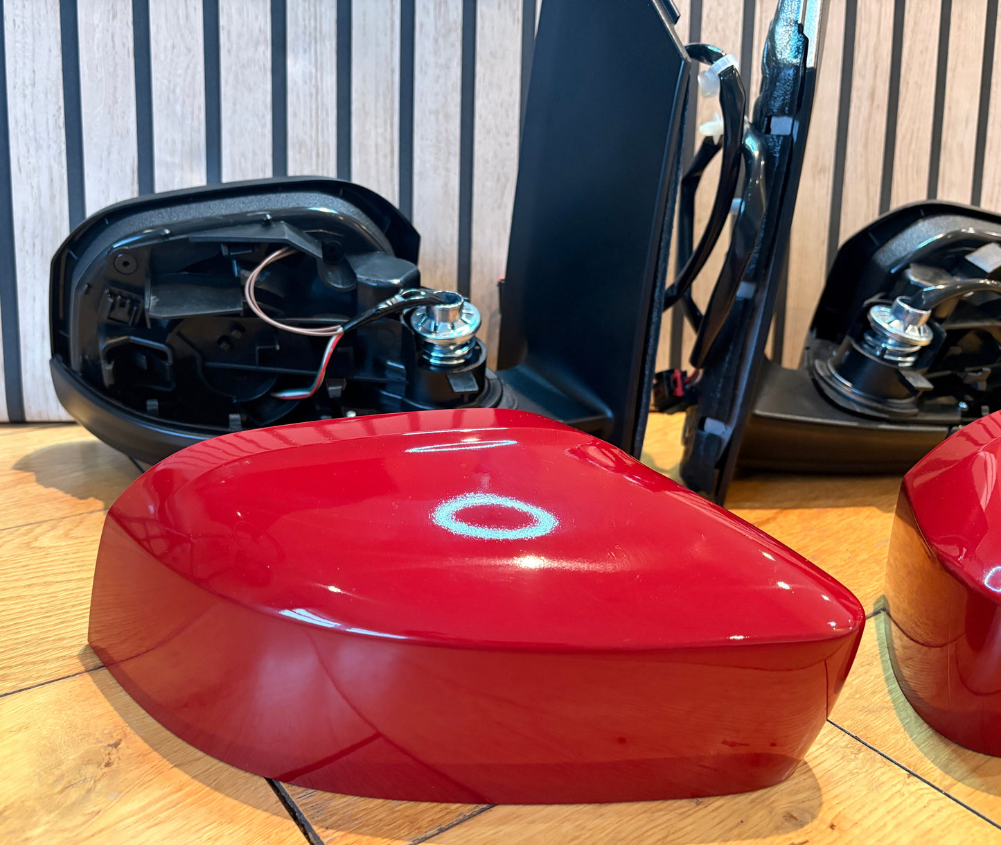 VW Caddy life mirrors upgrade | 2004 - 2020 | POWER FOLDING | Painted in SALSA RED | LA3H