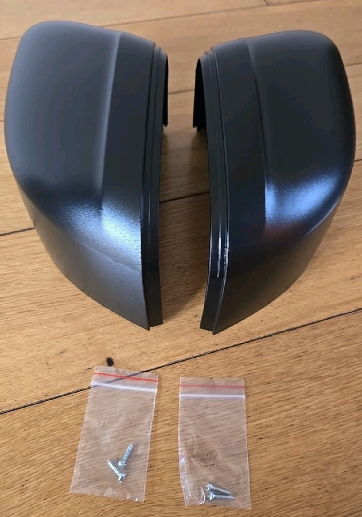VW CADDY LIFE WING DOOR MIRROR CAP COVERS |PAIR|  BLACK TEXTURED