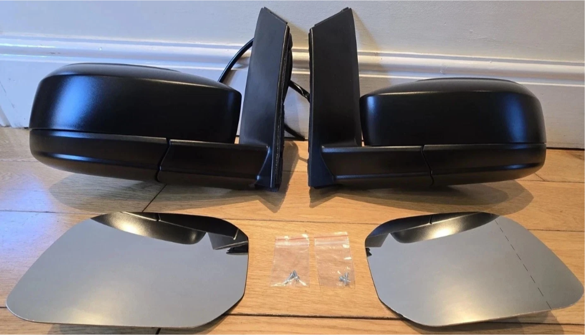 VW Caddy Life Wing Door Mirrors Upgrade | 2004- 2020| Pair | Electric | Heated | BLACK CAPS