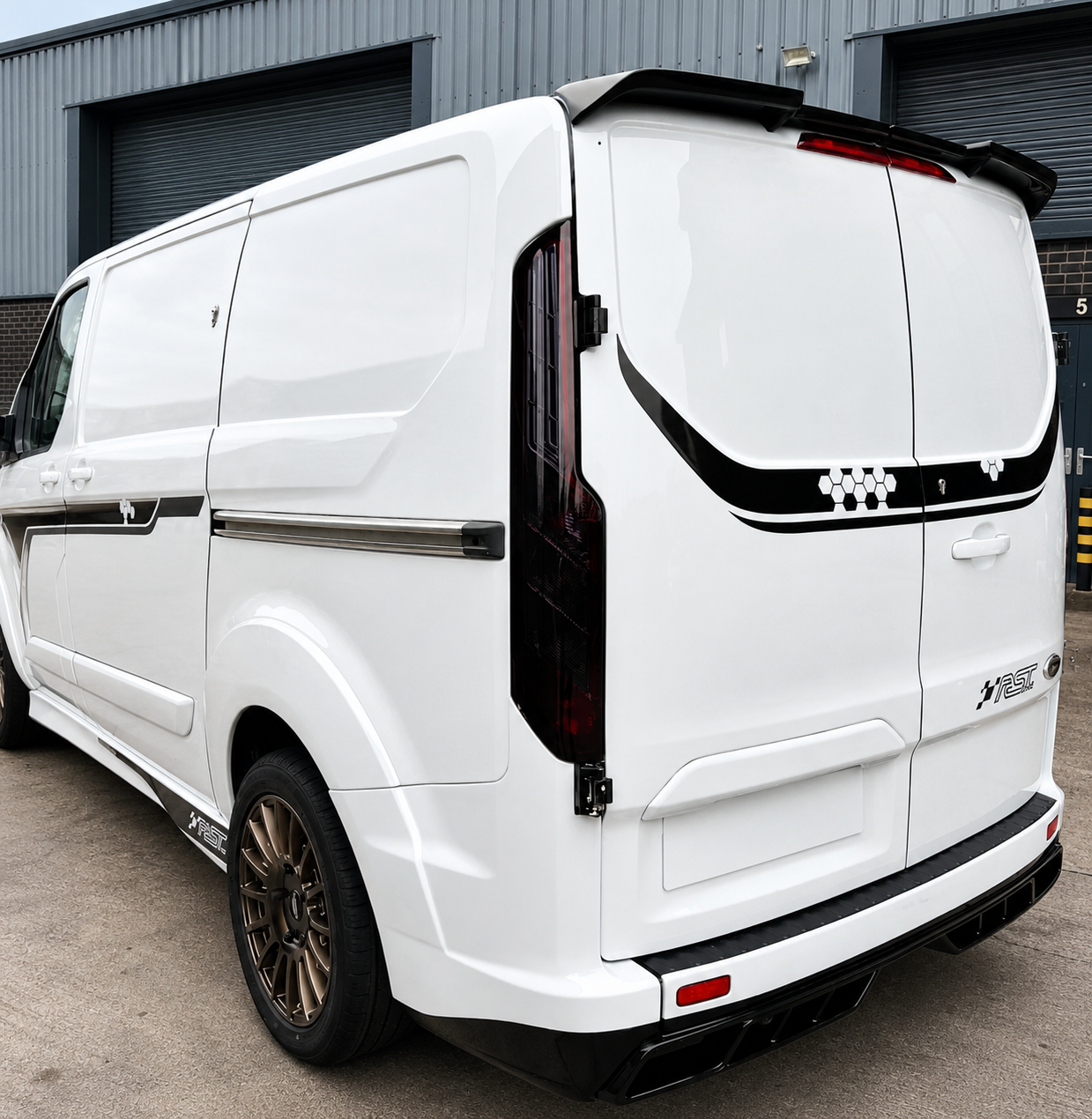 DARK Tinted Smoked Ford Transit Custom Van 2012-2024 Rear Tail Lights 1 PAIR