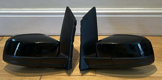 VW CADDY LIFE MANUAL WING MIRRORS UPGRADE Painted in Deep Black Pearl LC9X